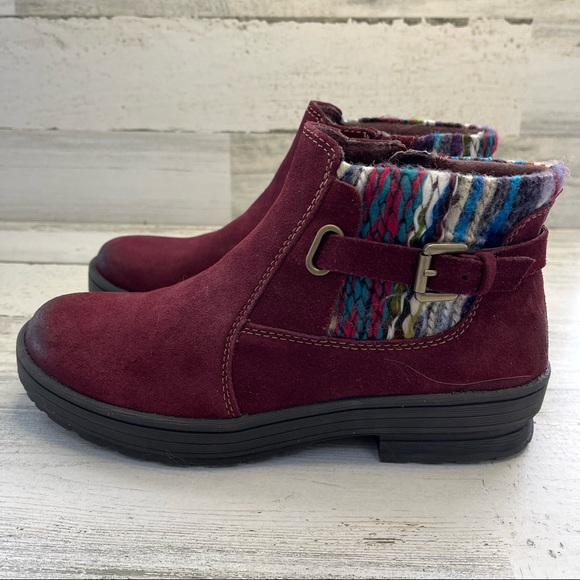 Earth Origins Shoes - EARTH ORIGINS Tate Merlot Suede Ankle Boots 8